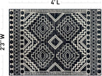 Rugshop Southwestern Black and White Tribal Area Rug – Geometric Diamond Pattern Carpet for Living Room, Bedroom, or Entryway – Boho Rustic Soft Floor Decor 2' 3" x 4' Black