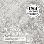 ReaLife Rugs Machine Washable Area Rug - Living Room Bedroom Bathroom Kitchen Entryway Office - Padded Low Pile Stain Resistant Premium - Boho Farmhouse Vintage - Noor - Silver Ivory 4' x 6'
