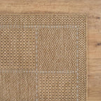 Beverly Rug Easy Jute Checkered Squared Rug 10x14 Washable Large Indoor Outdoor Area Rugs for Living Dining Room Patio Office Stain Resistant Non Shedding Casual Indoor Outside Carpet 10 x 14 Natural