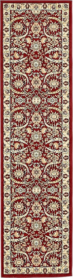Unique Loom Espahan Collection Area Rug - Cape Cod (2' 7" x 10' Runner, Red/ Beige)