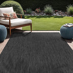 Beverly Rug Indoor Outdoor Rug 10x14, Washable Outside Carpet for Patio, Deck, Porch, Solid Modern Area Rug, Water Resistant, Dark Gray