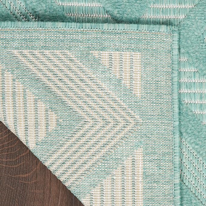 Nourison Home Versatile Aqua Teal 7' x 10' Area Rug - Easy Clean, Non Shedding, Bed Room, Living Room, Dining Room, Kitchen (7' x 10')