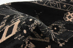 Unique Loom Taftan Collection Border Geometric Tribal Inspired Design Area Rug (7' 0 x 10' 0 Rectangular, Black/ Gray)