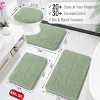 OLANLY Bathroom Rugs 30x18, Extra Soft Absorbent Chenille Bath Rugs, Rubber Backing Quick Dry, Machine Washable Bath Mats for Bathroom Floor, Tub and Shower, Home Decor Accessories, Sage Green