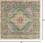 Unique Loom Isabella Collection Area Rug - Rossellini (5' 4" Square, Green/ Blue)