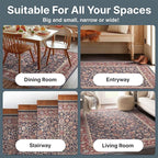Well Woven Asha Rome Navy Blue Red 3'3" x 5' Area Rug - Oriental Floral Pattern, Easy Clean, Floor-Friendly Backing - for Living Room, Bedroom, and Dining Room