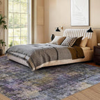 Kokia Abstract Area Rugs 8x10 Bedroom Soft Living Room Rugs Washable Distressed Vintage Comfy Black Gray Carpet with Non-Slip Backing for Farmhouse Home Office Room Decor, Oslo Nebula