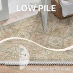 Bavni 2x10 Runner Rug Non Slip, Machine Washable Rug Runners for Hallways, Vintage Distressed Print Kitchen Runner, Low Pile Lightweight Carpet for Entryway Laundry Bedroom Bathroom Wood Brown