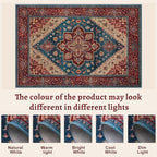Tangsoo 3x5 Washable Rug, Oriental Indoor Area Rugs, Vintage Non Slip Accent Rug, Print Distressed Boho Red Carpet, Soft Low Pile Rugs for Living Room Dorm Bedroom Bedside Entryway Bathroom