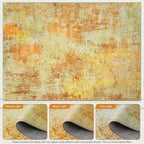 Washable Area Rug 5x7 - Neutral Modern Abstract Rugs, Soft Non Slip Thin Carpet with for Bedroom, Under Dining Room Table, Home, Office, Dorm, Office Rolling Chair - Yellow Brick