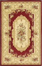Unique Loom Versailles Collection Traditional Classic Floral Motif Area Rug (5' 0 x 8' 0 Rectangular, Burgundy/ Ivory)