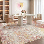 Area Rug Living Room Rugs - 8x10 Washable Large Soft Indoor Neutral Modern Abstract Low Pile Rug Carpet for Bedroom Dining Room Farmhouse Home Office - Colorful