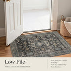 Area Rug Non Slip Machine Washable Ultra Soft Living Room/Bedroom/Kitchen/Outdoor/Classroom Silver, 4'×6'