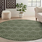 Nourison Home Versatile Green 8' x Round Area Rug - Easy Clean, Non Shedding, Bed Room, Living Room, Dining Room, Kitchen (8' x Round)