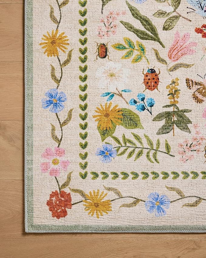 Loloi Rifle Paper Co. Canopy Collection CNP-04 Cream/Multi 2'-3" x 3'-9" Accent Rug