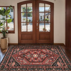 Ciicool 3x5 Area Rug, Washable Boho Rugs for Bedroom Non-Slip Indoor Low-Pile Mat Floor Oriental Carpet Vintage Rug for Kitchen Bedroom Living Room Office Dinning Foyer Decor
