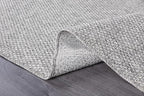 CAMILSON Indoor and Outdoor Runner Rug Gray Solid Boho Woven Design Easy-Cleaning Non Shedding Farmhouse Living Room Bedroom Garden Patio and Kitchen Washable Outside Carpet Alfombras (2x7)