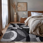 Rugshop Contemporary Abstract Circles Perfect for high Traffic Areas of Your Living Room,Bedroom,Home Office,Kitchen Area Rug 6'6" x 9' Gray