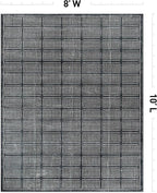 Rugshop Bohemian Stripe Lines Washable Non Slip Area Rug 8' x 10' Black