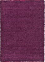 Unique Loom Solid Shag Collection Area Rug (7' 1" x 10' Rectangle, Eggplant Purple)