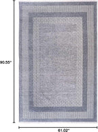 Alfa Rich 5x8 Light Blue Washable Area Rugs for Living Room Bedroom Kitchen Dining Cotton Decor Rug