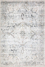 Bloom Rugs Caria Washable Non-Slip 5x7 Rug - Ivory/Gray/Caramel Traditional Area Rug for Living Room, Bedroom, Dining Room, and Kitchen - Exact Size: 5' x 7'