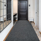 jxgzyy Heavy Duty Runner Rugs 2'11 x 9'10'', Non Slip Entrance Doormat, 0.25” Thickness Indoor Outdoor Carpet Runner with Rubber Backing, Waterproof Floor Mat for Hallway Laundry Patio, Grey