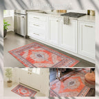 Fame Rugs Turkish Rug. Washable Vintage Oriental Antique Inspired Traditional Doormat Small Modern Area Rugs Luxury Entryway Entry Bedroom Bathroom Kitchen (380TT, 5'9 x 8'9)