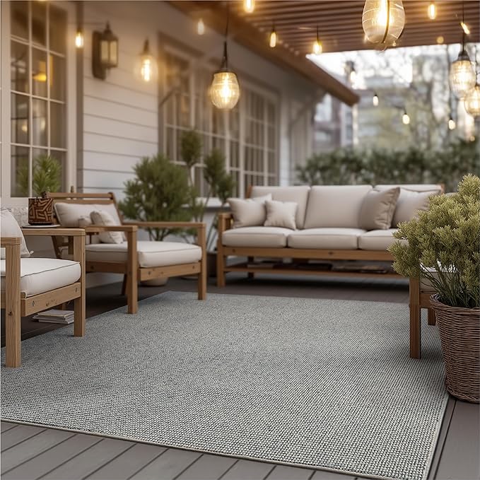 Bedsure 6x9 Faux Wool Area Rugs for Living Room, Machine Washable Carpet, Non-Slip Backing, Pet Friendly Throw Rug for Bedroom Dining Room, Gray