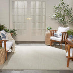 Nourison Home Courtyard Ivory Silver 8' x 10' Area Rug - Easy Clean, Non Shedding, Bed Room, Living Room, Dining Room, Kitchen (8' x 10')