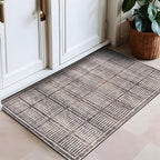 Rugshop Bohemian Stripe Lines Washable Non Slip Area Rug 2' x 3' Brown