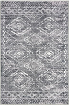 KILOCOCO Boho Entryway Rug 3x5 Area Rug Washable Non Slip Throw Rugs Soft for Kitchen Living Room Dining Bedroom Geometric Moroccan Carpet, Grey