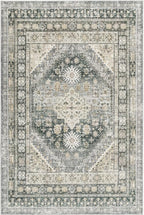 zesthome 8x10 Area Rugs for Living Room,Non-Slip Backing Washable Rugs,Vintage Large Area Rug，Stain Resistant Home Decor Rug (Wheat/Charcoal,8'x10')