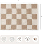 REDEARTH · Jute Cotton Area Rug, Sustainable Handwoven, Non-Shedding, Soft & Durable – Reversible, Neutral Tones for Home Décor in Living Room, Dining Room, Bedroom (Gridstone Natural, 2'x3')