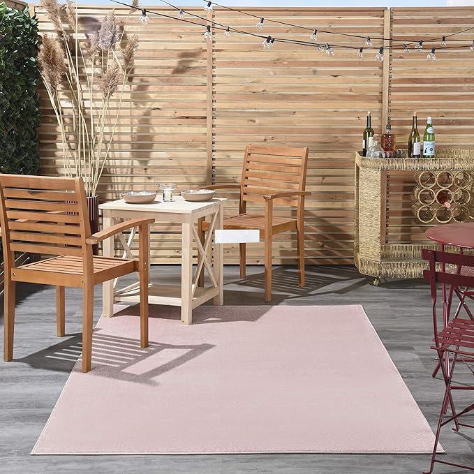 Nourison Home Nourison Essentials Pink 6' x 9' Area Rug - Easy Clean, Non Shedding, Bed Room, Living Room, Dining Room, Kitchen (6' x 9')