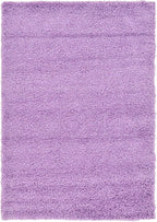 Unique Loom Solid Shag Collection Area Rug (4' 1" x 6' 1" Rectangle, Lilac)