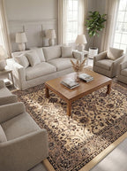 Rugs.com Yasmin Collection Rug – 8' x 10' Ivory Medium Rug Perfect for Living Rooms, Large Dining Rooms, Open Floorplans
