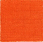 Unique Loom Solid Shag Collection Area Rug (8' Square, Tiger Orange)