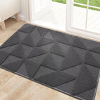 OLANLY Door Mats Indoor, Non-Slip, Absorbent, Dirt Resist, Entrance Washable Mat, Low-Profile Inside Entry Doormat for Entryway (36x24 inches, Dark Grey)