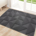 OLANLY Door Mats Indoor, Non-Slip, Absorbent, Dirt Resist, Entrance Washable Mat, Low-Profile Inside Entry Doormat for Entryway (30x17 inches, Dark Grey)