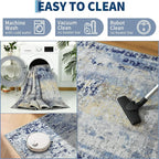 Ompaa Living Room Rug 5x8 Ultramarine Area Rug Machine Washable Boho Rug Non Slip Abstract Vintage Indoor Large Rugs for Bedroom, Classroom, College Dorm, Farmhouse, Dining Room, Kids Playroom