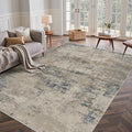GENIMO Washable 5x7 Area Rugs for Living Room, Non Slip Modern Abstract Rug, Machine Washable Stain Resistant Low Pile Soft Carpet for Bedroom, Dining, Office, Grey Beige