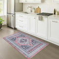 Fame Rugs Turkish Rug. Washable Vintage Oriental Antique Inspired Traditional Doormat Small Modern Area Rugs Luxury Entryway Entry Bedroom Bathroom Kitchen (399TN, 2'5 x 6'9)