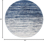 SAFAVIEH Adirondack Collection Area Rug - 6' Round, Navy & Ivory, Modern Ombre Design, Non Shedding & Easy to Clean, Ideal for Living Room, Bedroom, Office, Dining Space (ADR113N)