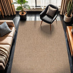 CAMILSON Easy Jute Rug 6x9, Indoor Outdoor Natural Color Fiber Area Rugs for Living Room Patio and Kitchen Rug, Solid Boho Woven Design, Easy-Cleaning, Washable Outside Carpet Alfombras (6 x 9)