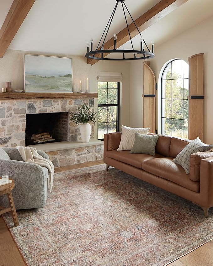 Loloi Magnolia Home by Joanna Gaines Millie Collection MIE-04 Sunset/Multi 9'-6" x 13'-1", .25" Pile Height, Area Rug