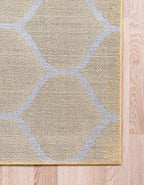 Rugs.com Lattice Frieze Collection Rug – 3' Square Yellow Medium Rug Perfect for Living Rooms, Kitchens, Entryways