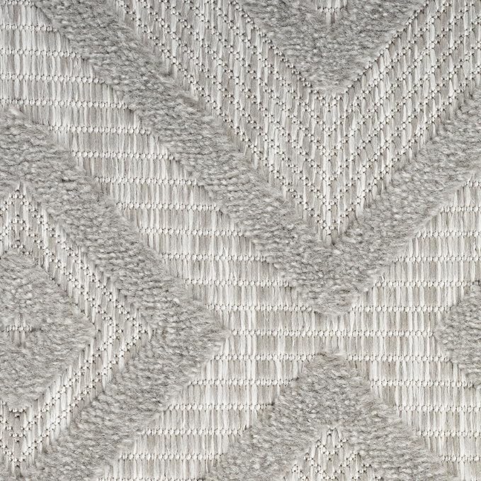 Nourison Home Versatile Silver Grey 6' x 9' Area Rug - Easy Clean, Non Shedding, Bed Room, Living Room, Dining Room, Kitchen (6' x 9')