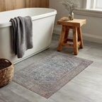 Kuden 3x5 Small Rug, Machine Washable, Non-Slip Backing, Vintage Style, Soft, Low Pile, Area Rugs for Entryway Kitchen Indoor Entrance