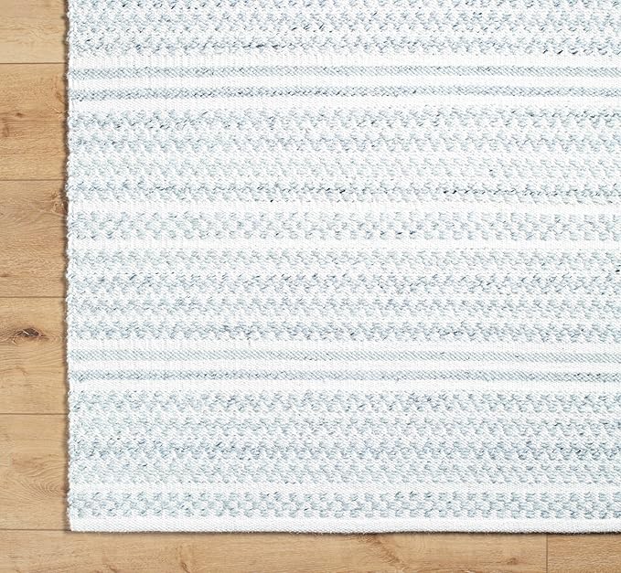 Mark&Day Wool Rugs, 5x8 Precious Solid and Border Cream/Black Area Rug, Cream Black Carpet for Living Room, Bedroom or Kitchen (5' x 7'6")
